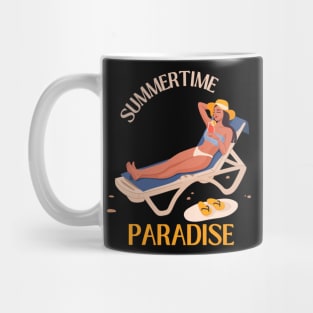 Hello summer Beach summertime paradise ocean beach relax Mug